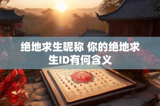 绝地求生昵称 你的绝地求生ID有何含义 绝地求生昵称 你的绝地求生ID有何含义