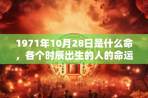 1971年10月28日是什么命，各个时辰出生的人的命运