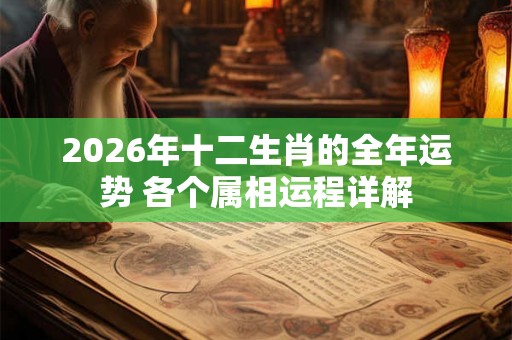 2026年十二生肖的全年运势 各个属相运程详解 2026年十二生肖的全年运势 各个属相运程详解