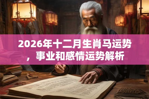 2026年十二月生肖马运势,事业和感情运势解析 2026年十二月生肖马运势,事业和感情运势解析