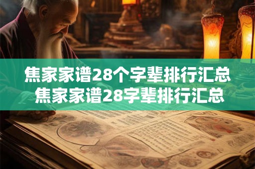 焦家家谱28个字辈排行汇总 焦家家谱28字辈排行汇总你知道几代
