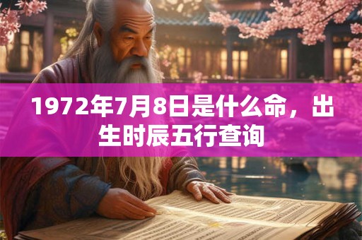 1972年7月8日是什么命，出生时辰五行查询