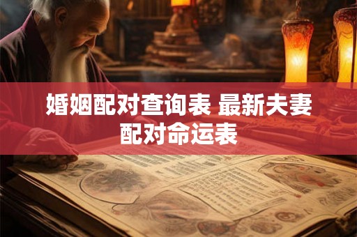 婚姻配对查询表 最新夫妻配对命运表 婚姻配对查询表 最新夫妻配对命运表