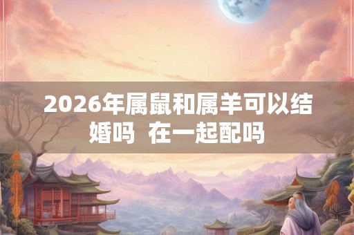 2026年属鼠和属羊可以结婚吗 在一起配吗 2026年属鼠和属羊可以结婚吗 在一起配吗