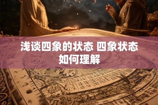 浅谈四象的状态 四象状态如何理解