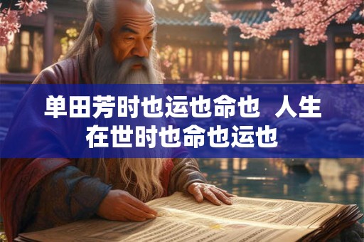 单田芳时也运也命也  人生在世时也命也运也