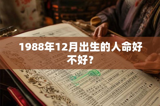 1988年12月出生的人命好不好？