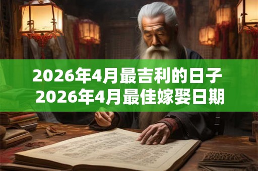 2026年4月最吉利的日子 2026年4月最佳嫁娶日期