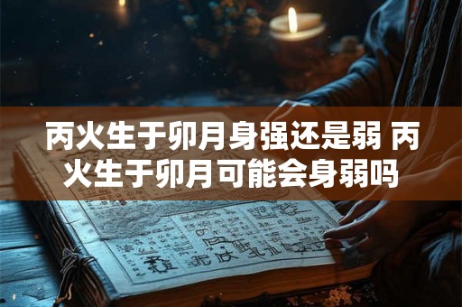 丙火生于卯月身强还是弱 丙火生于卯月可能会身弱吗