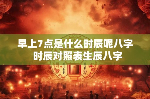 早上7点是什么时辰呢八字  时辰对照表生辰八字