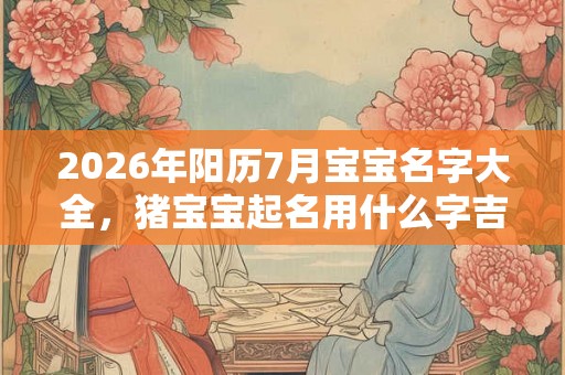 2026年阳历7月宝宝名字大全，猪宝宝起名用什么字吉利？
