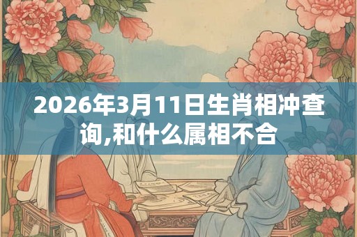 2026年3月11日生肖相冲查询,和什么属相不合