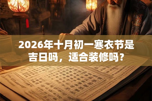 2026年十月初一寒衣节是吉日吗，适合装修吗？