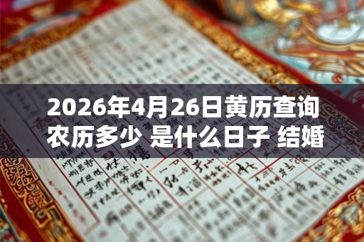 2026年4月26日黄历查询 农历多少 是什么日子 结婚吉时