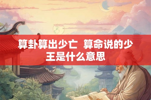 算卦算出少亡 算命说的少王是什么意思 算卦算出少亡 算命说的少王是什么意思