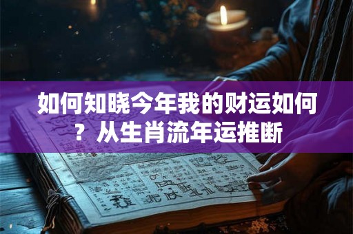 如何知晓今年我的财运如何?从生肖流年运推断 如何知晓今年我的财运如何?从生肖流年运推断