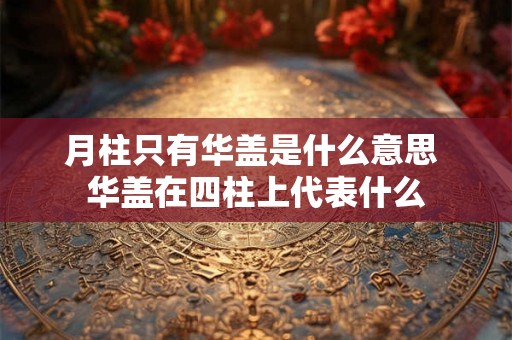 月柱只有华盖是什么意思 华盖在四柱上代表什么