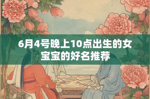 6月4号晚上10点出生的女宝宝的好名推荐