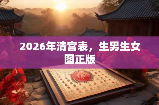 2026年清宫表，生男生女图正版