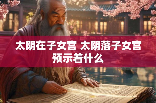 太阴在子女宫 太阴落子女宫预示着什么