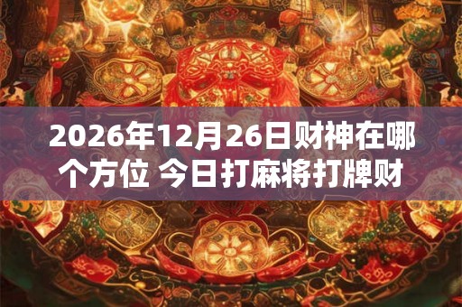 2026年12月26日财神在哪个方位 今日打麻将打牌财运方位 2026年12月26日财神在哪个方位 今日打麻将打牌财运方位