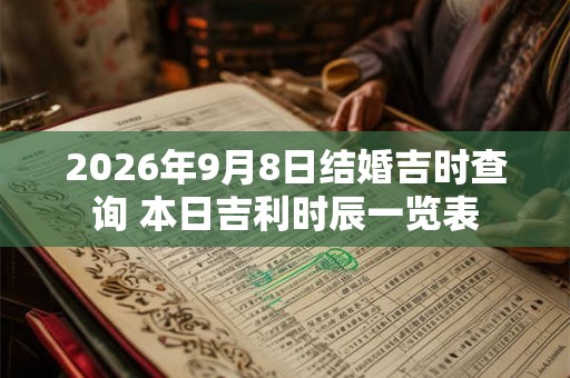 2026年9月8日结婚吉时查询 本日吉利时辰一览表 2026年9月8日结婚吉时查询 本日吉利时辰一览表