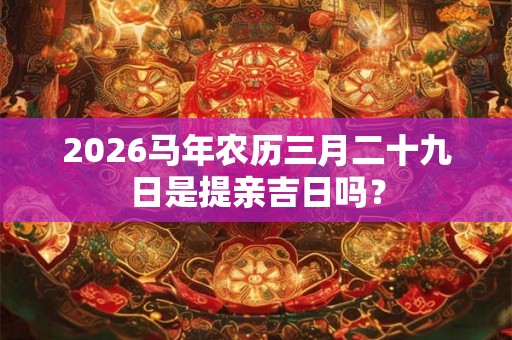 2026马年农历三月二十九日是提亲吉日吗？
