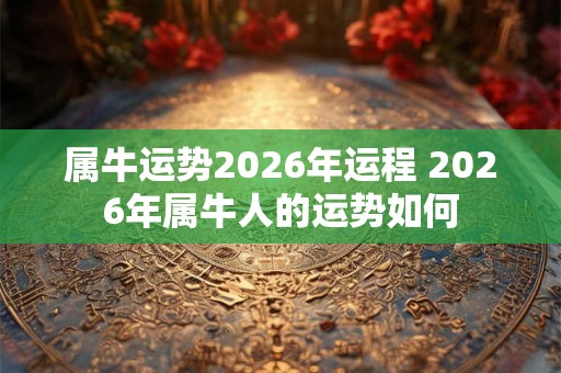 属牛运势2026年运程 2026年属牛人的运势如何