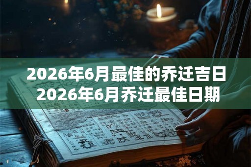 2026年6月最佳的乔迁吉日 2026年6月乔迁最佳日期
