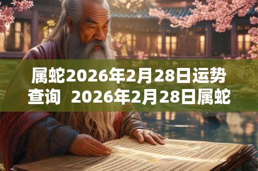 属蛇2026年2月28日运势查询  2026年2月28日属蛇今日运势
