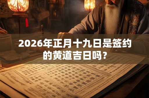 2026年正月十九日是签约的黄道吉日吗? 2026年正月十九日是签约的黄道吉日吗?