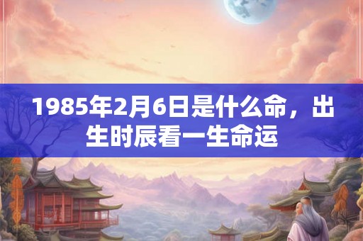 1985年2月6日是什么命，出生时辰看一生命运