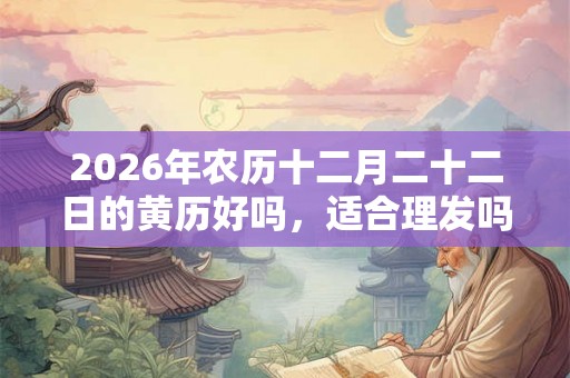2026年农历十二月二十二日的黄历好吗，适合理发吗？