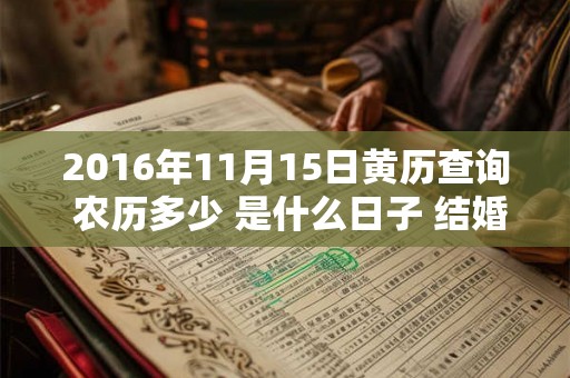 2016年11月15日黄历查询 农历多少 是什么日子 结婚吉时 2016年11月15日黄历查询 农历多少 是什么日子 结婚吉时