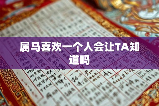 属马喜欢一个人会让TA知道吗 属马喜欢一个人会让TA知道吗