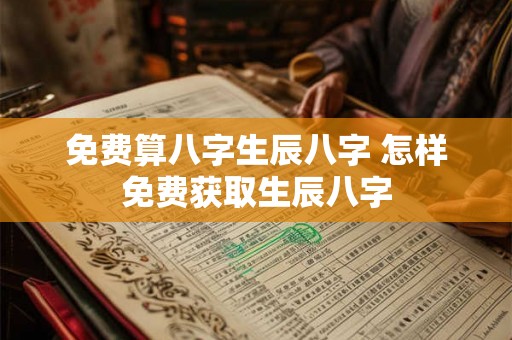 免费算八字生辰八字 怎样免费获取生辰八字
