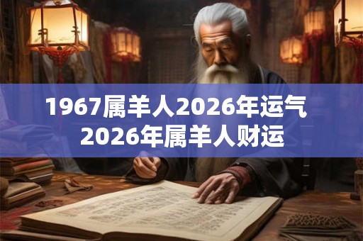1967属羊人2026年运气  2026年属羊人财运