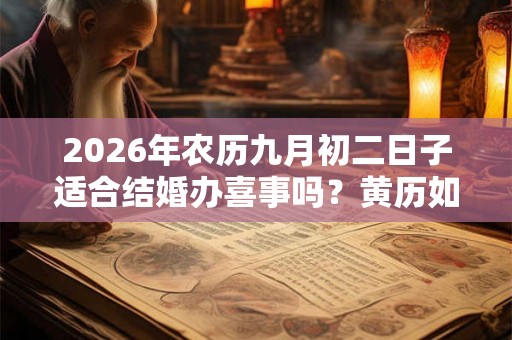 2026年农历九月初二日子适合结婚办喜事吗？黄历如何？