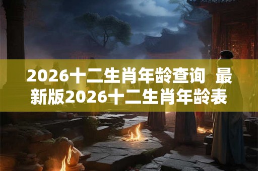 2026十二生肖年龄查询  最新版2026十二生肖年龄表
