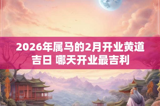 2026年属马的2月开业黄道吉日 哪天开业最吉利