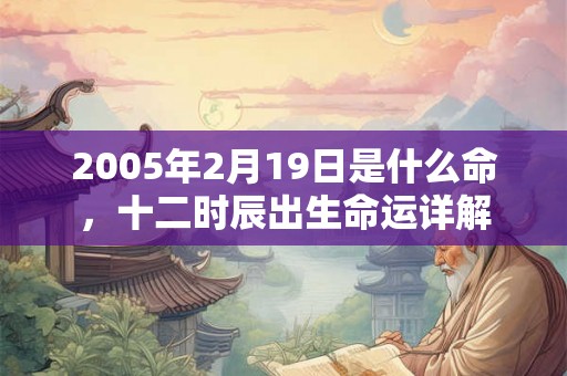 2005年2月19日是什么命，十二时辰出生命运详解