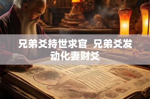 兄弟爻持世求官  兄弟爻发动化妻财爻