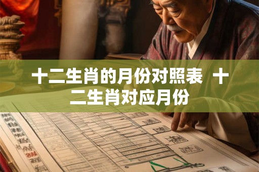 十二生肖的月份对照表  十二生肖对应月份