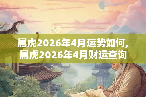 属虎2026年4月运势如何,属虎2026年4月财运查询 属虎2026年4月运势如何,属虎2026年4月财运查询
