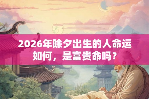 2026年除夕出生的人命运如何，是富贵命吗？