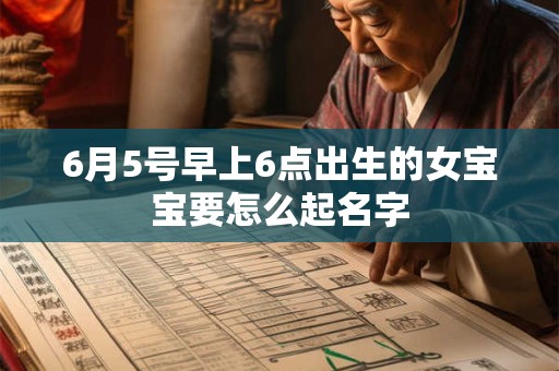 6月5号早上6点出生的女宝宝要怎么起名字