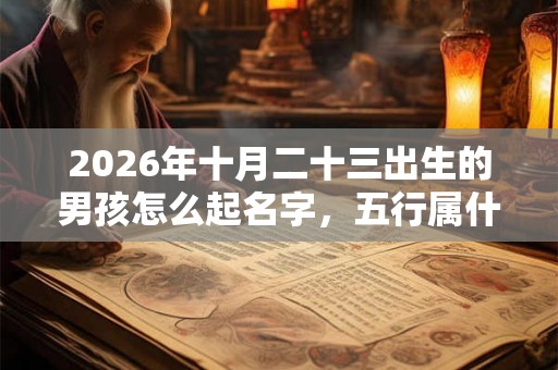 2026年十月二十三出生的男孩怎么起名字，五行属什么