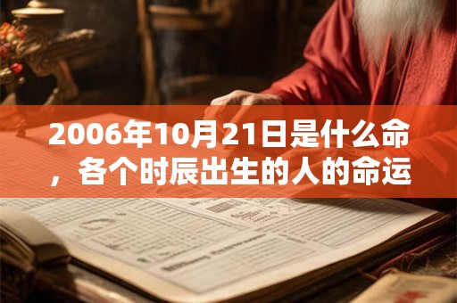2006年10月21日是什么命，各个时辰出生的人的命运