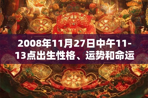 2008年11月27日中午11-13点出生性格、运势和命运