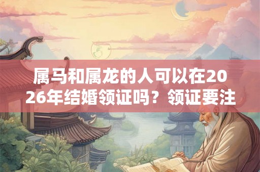 属马和属龙的人可以在2026年结婚领证吗？领证要注意什么？